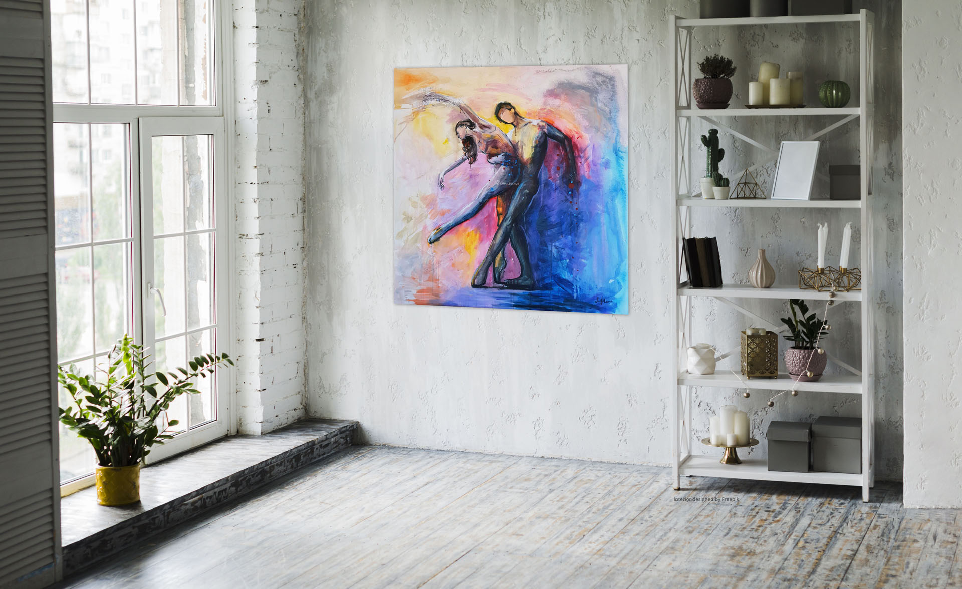 artwork-in-interior-Dancing with a stranger-by-Lana Leuchuk-sm